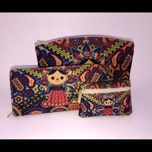 Artisanal Frida Khalo Clutch, Wallet, and Coin Purse